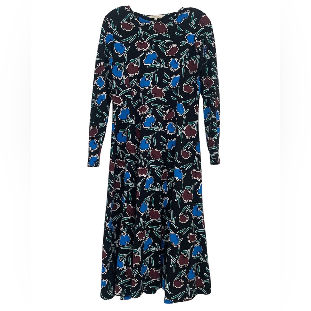 People Tree Organic Cotton Fit and Flare Midi Dress Size M